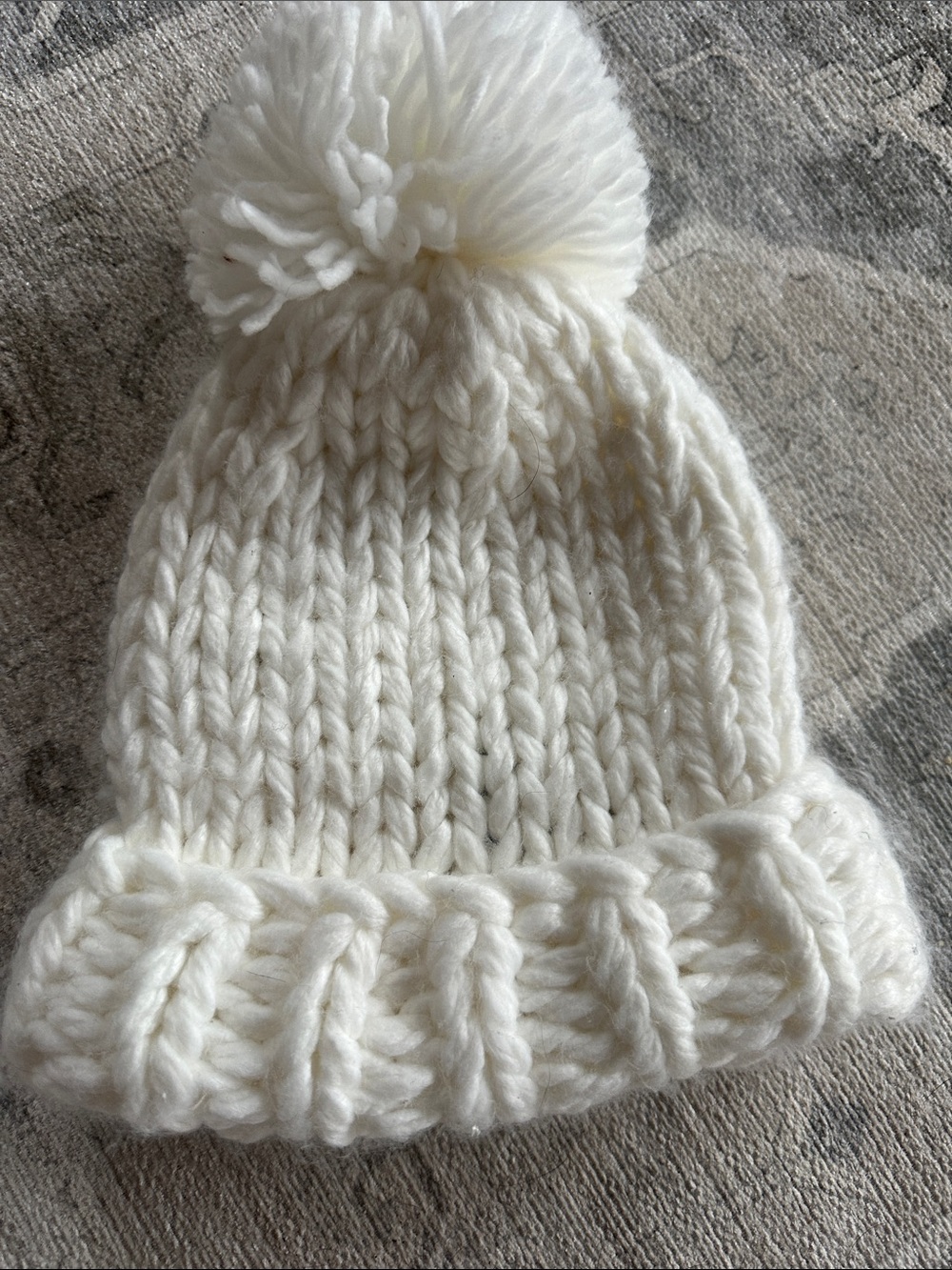 Bcbgmaxazria Knit Pom Pom Beanie - Cozy Winter Hat white ivory cream